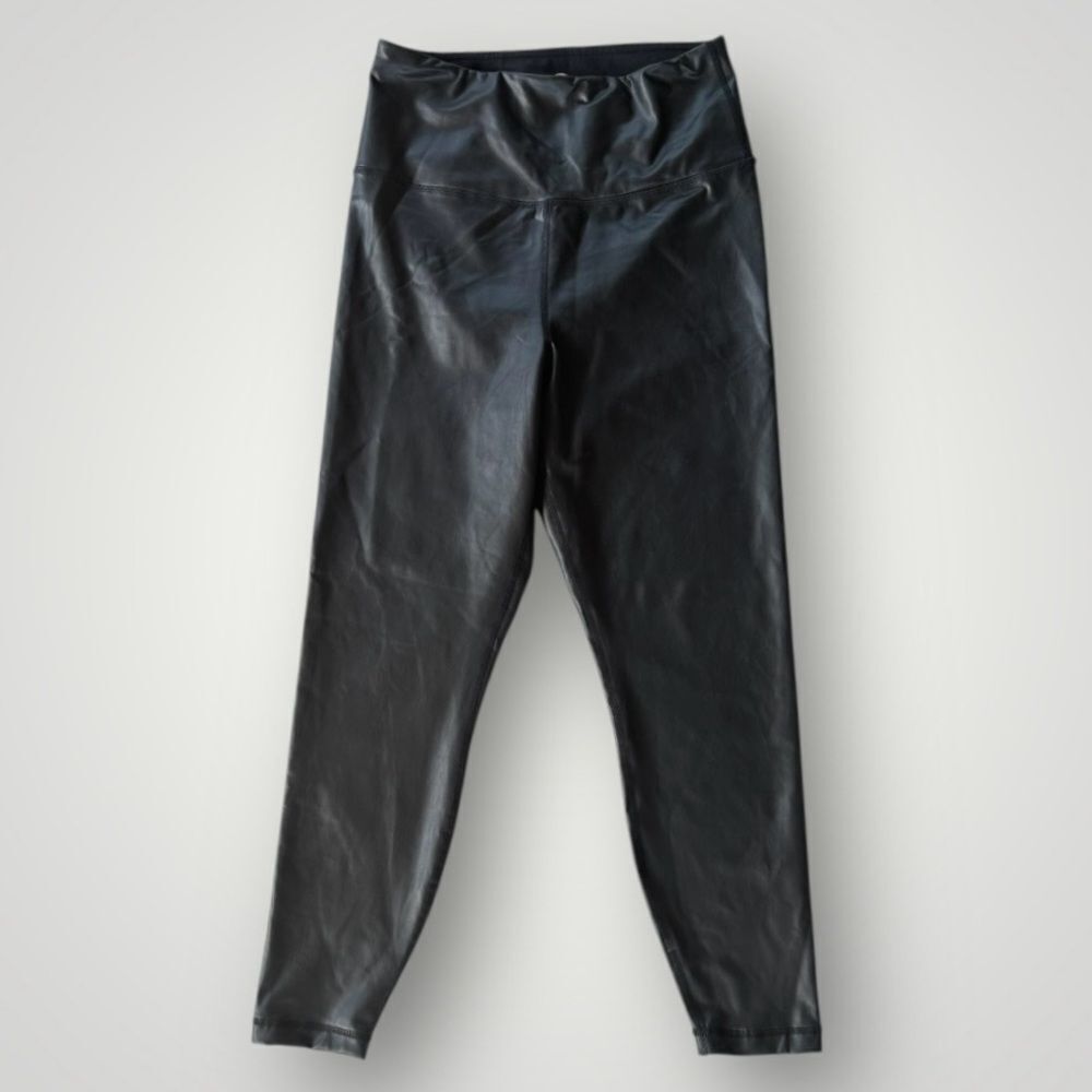 5 for $45  Yogalicious Faux Leather Leggings Women Size L Black